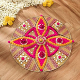 Aesthetic Rangoli Set, Pom Pom, Pearl & Mirror, Festive Home Décor, Housewarming Entrance Décor, Wedding Gift, Diwali Décor, Tea Party Décor